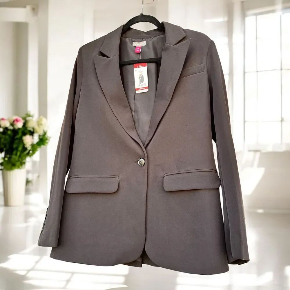 Vince Camuto Blazer NWT Single Button Jacket Black Womens Size XS Fits Small Med - Picture 1 of 7